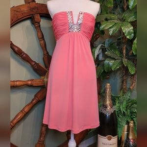 Calvin Klein  Coral strapless dress